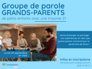Image illustrant l'annonce du groupe de parole pour grands-parents d'inclusion-down